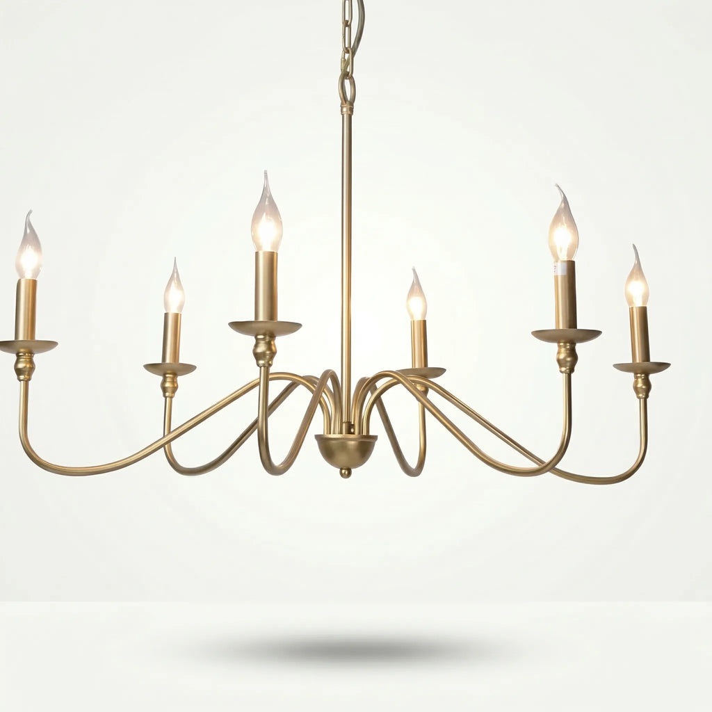 Lustre Vintage Noir Or – Suspension Classique Élégant Métal Salon