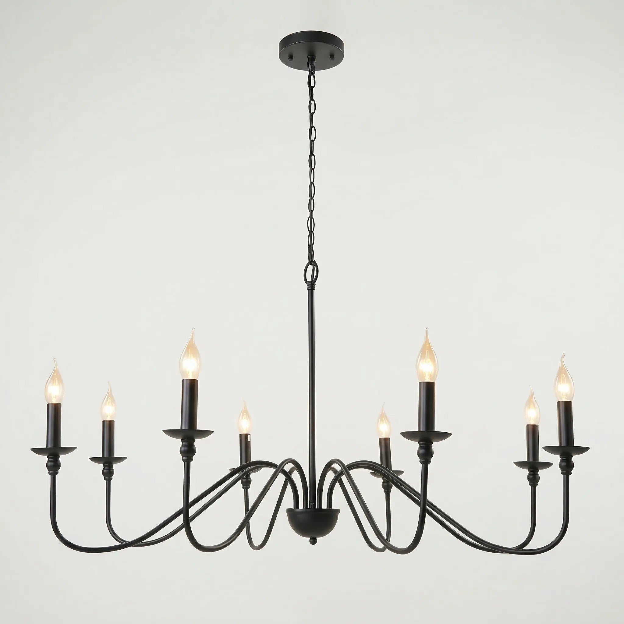 Lustre Vintage Noir Or – Suspension Classique Élégant Métal Salon