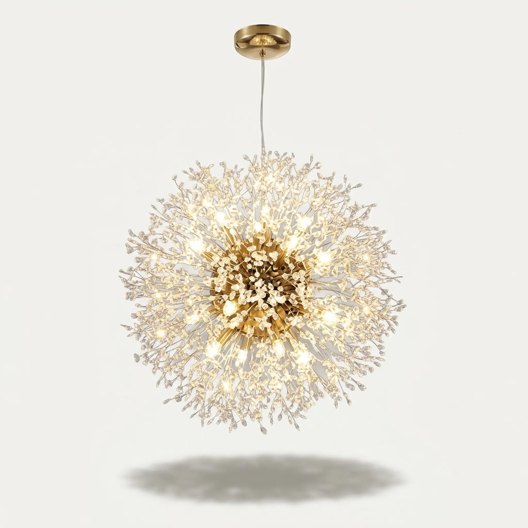 Lustre LED Dandelion – Suspension Sculpturale Moderne Or Argent