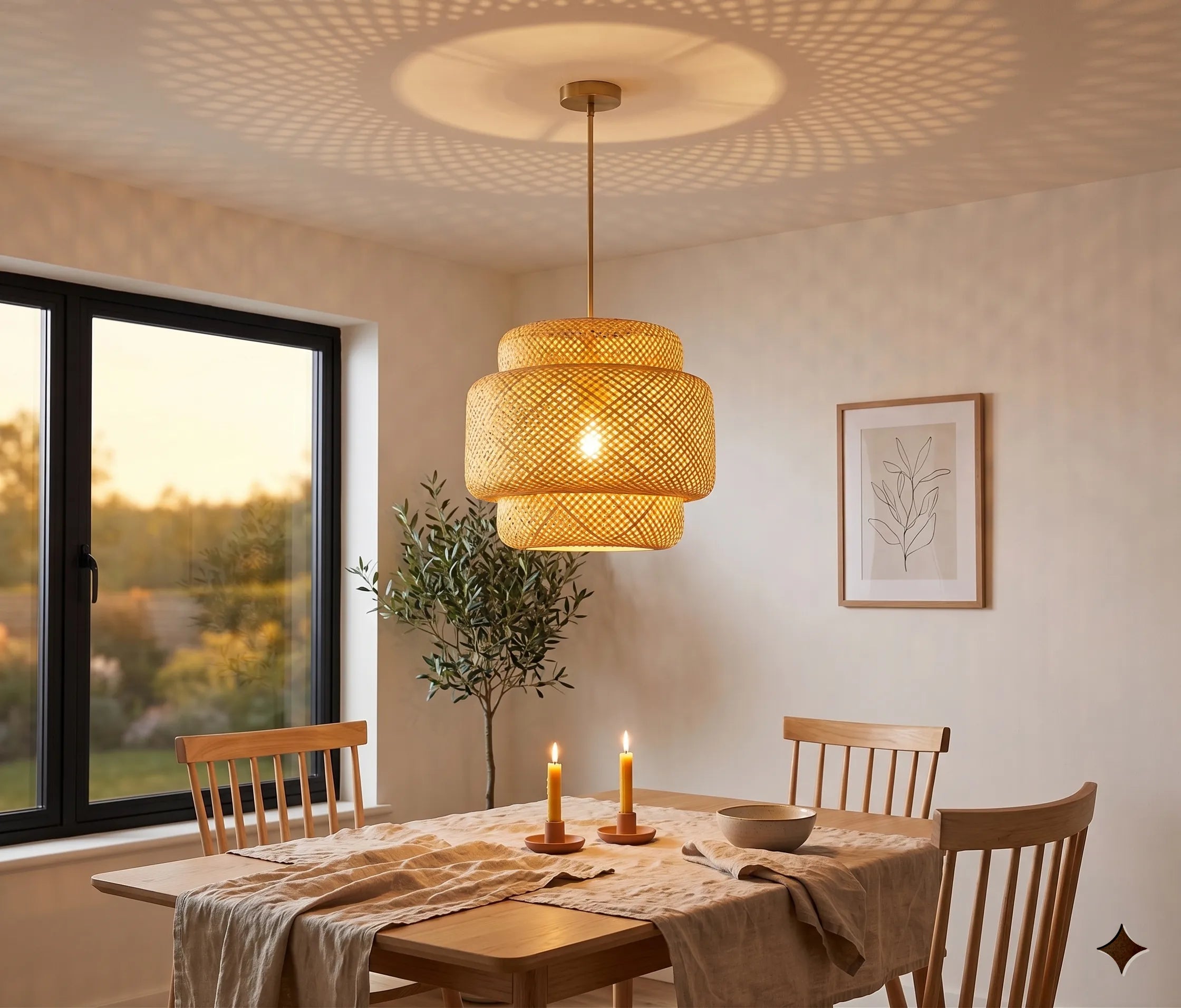 Lustre Rotin Naturel Boho
