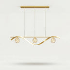 Lustre LED Ondulé Aluminium – Design Minimaliste Contemporain Salon