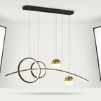 Lustre LED Linéaire Globes – Suspension Sculpturale Design Moderne Salon
