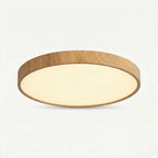 Plafonnier LED Rond Nordique – Design Bois Minimaliste