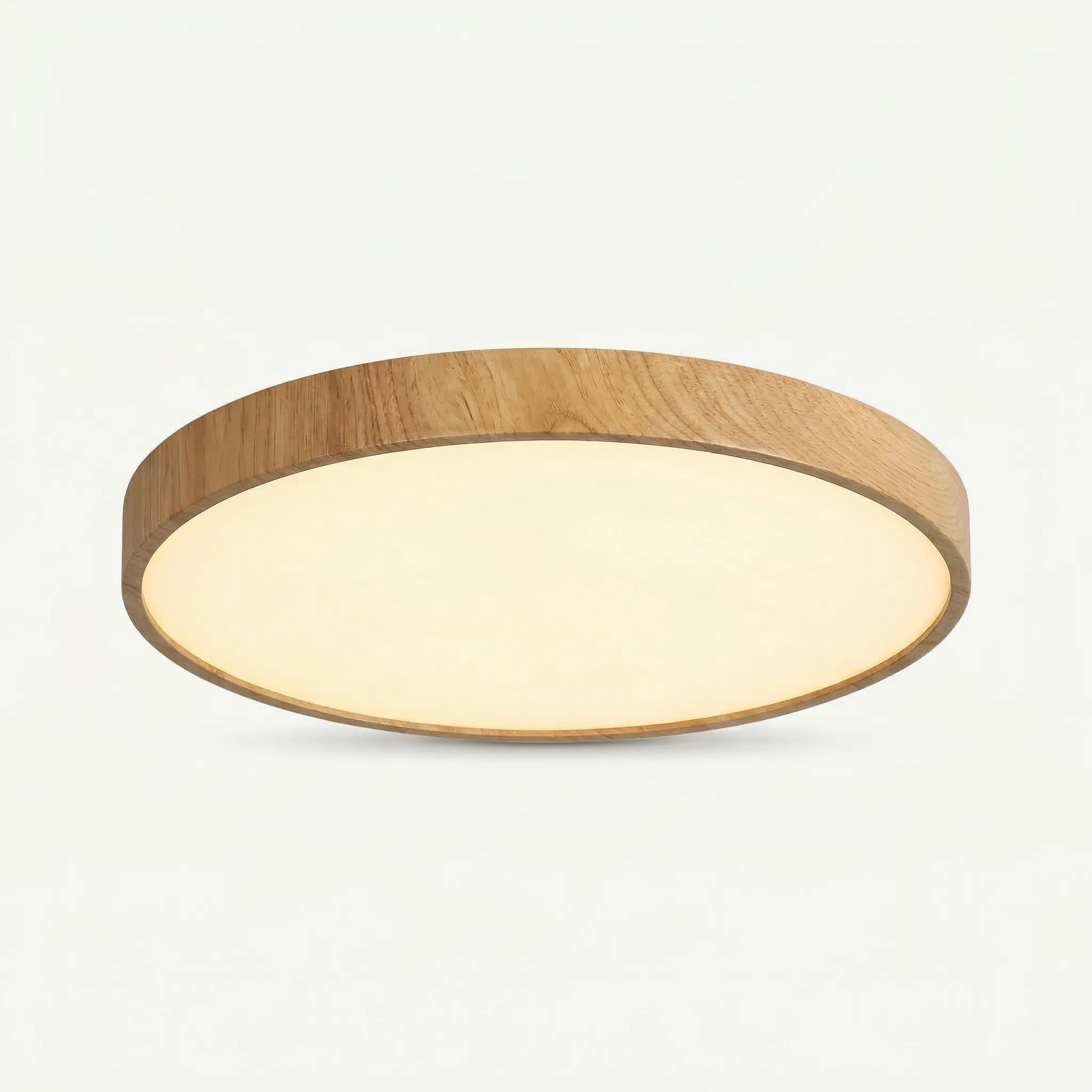 Plafonnier LED Rond Nordique – Design Bois Minimaliste
