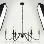 Lustre Vintage Noir Or – Suspension Classique Élégant Métal Salon