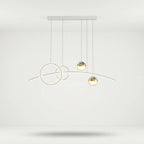 Lustre LED Linéaire Globes – Suspension Sculpturale Design Moderne Salon