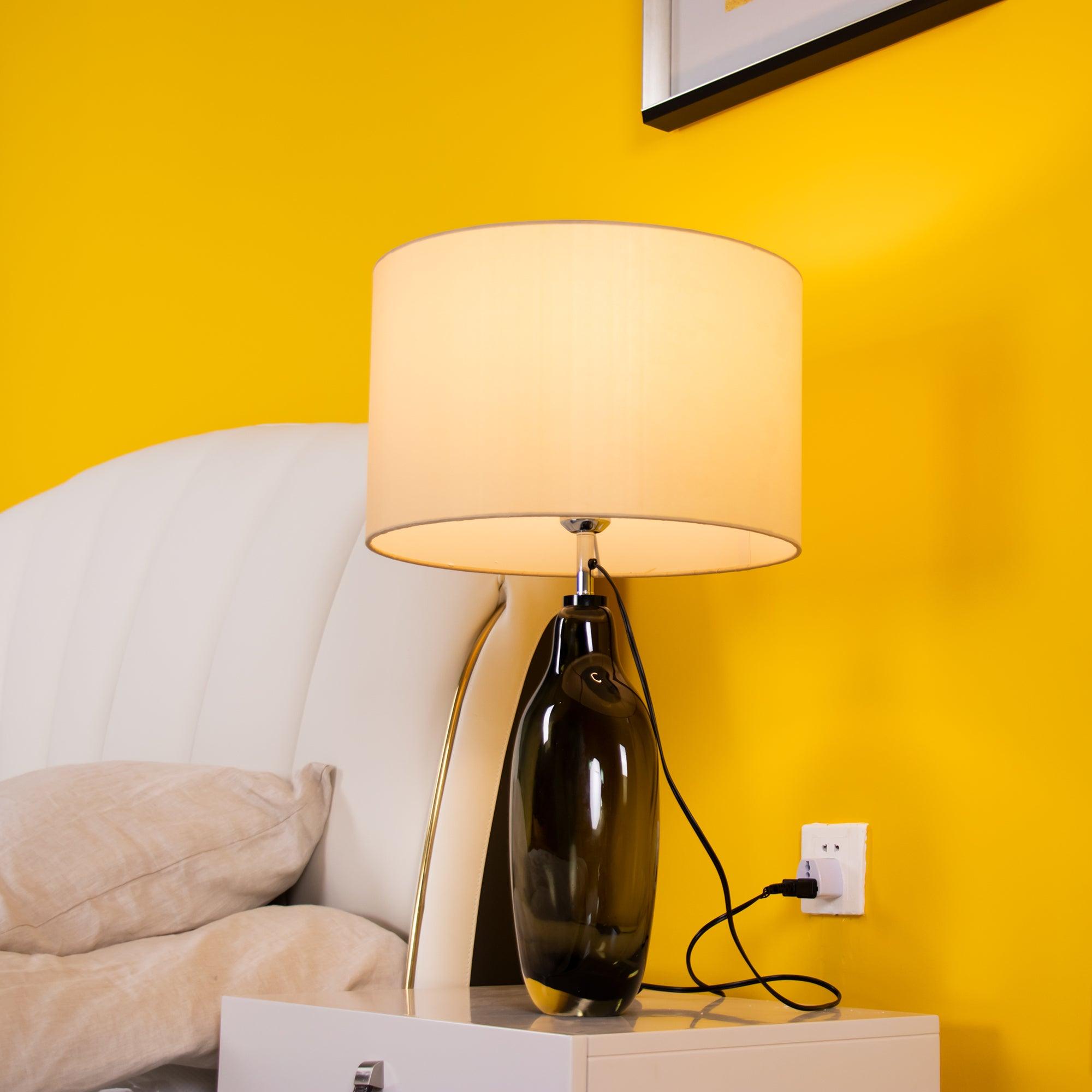 Lampe de Table Cristal & Tissu