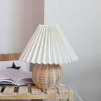 Lampe Vintage Rotin Céramique