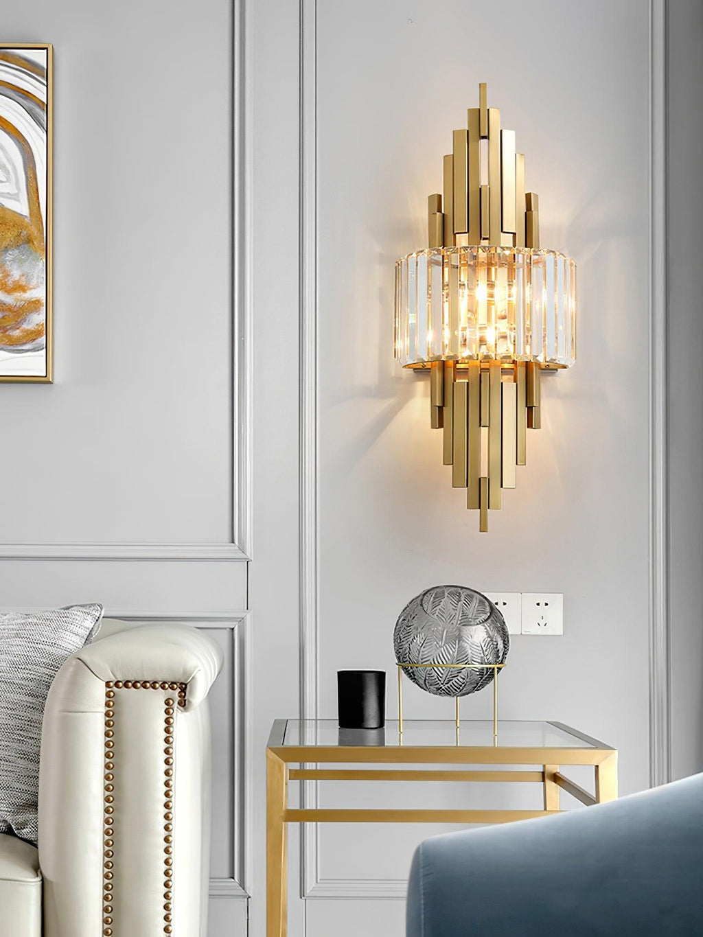 Applique Murale Cristal Acier Postmoderne