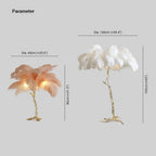 Lampadaire Fleur Plumes Coloré