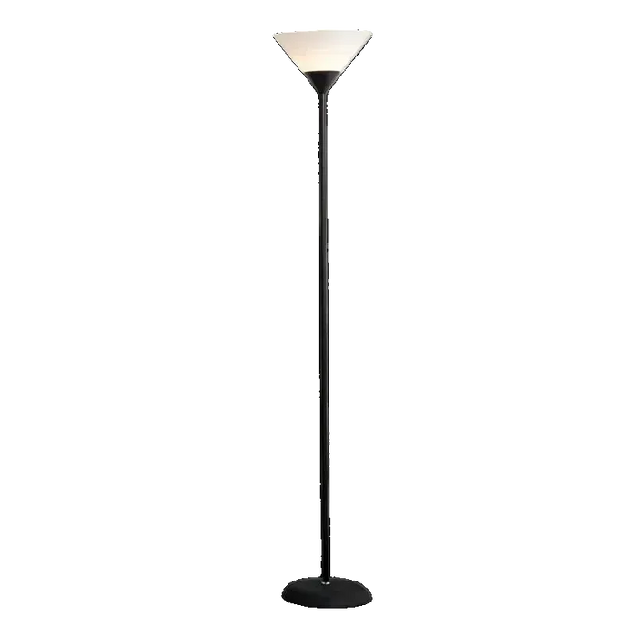 Lampadaire sur pied en metal avec abat jour dirige vers le haut