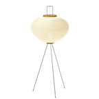 Lampadaire sur pied avec abat jour en papier japonais diffusant une lumiere douce
