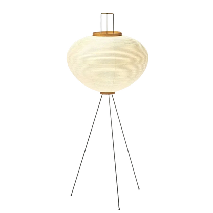 Lampadaire sur pied avec abat jour en papier japonais diffusant une lumiere douce