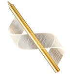 Lampe pendante en acrylique formant une spirale lumineuse.