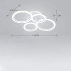 Lampe plafond contemporaine avec formes circulaires.
