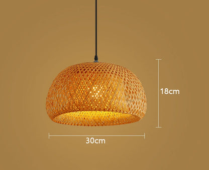 Lampe suspendue bambou 30cm luminaire artisanal.