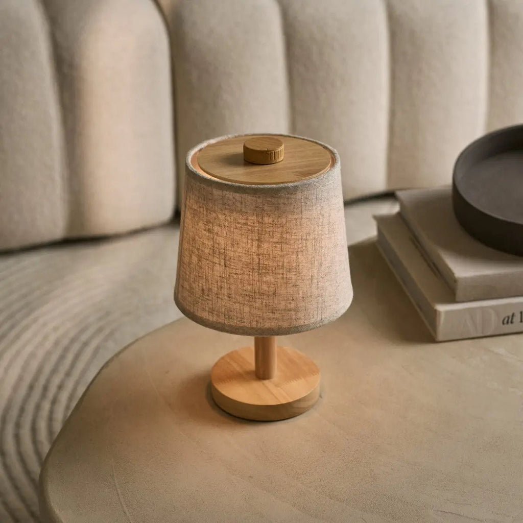 Lampe de Table en Bois Sans Fil Rover - Marron Clair, LED Rechargeable