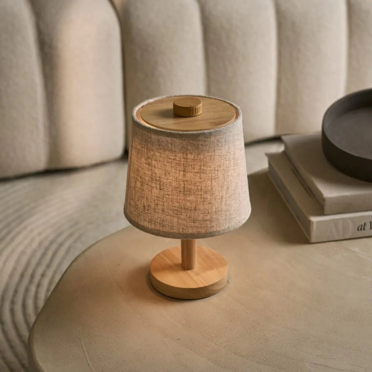 Lampe de Table en Bois Sans Fil Rover - Marron Clair, LED Rechargeable