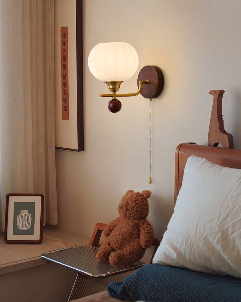 Applique Murale Verre & Bois
