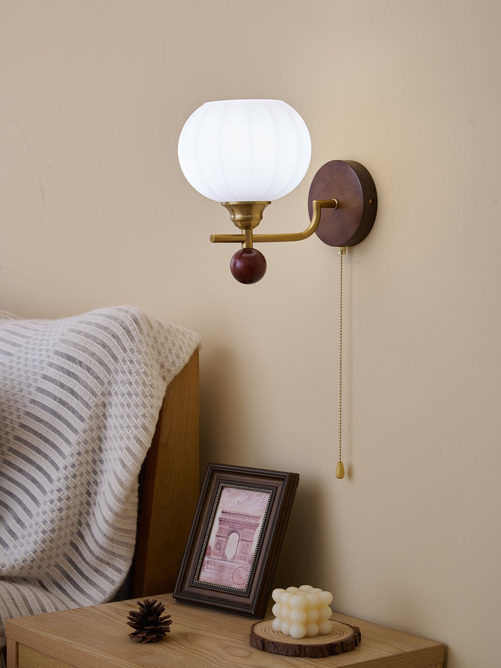 Applique Murale Verre & Bois