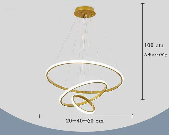 Luminaire anneaux ajustables ideal pour interieur moderne.