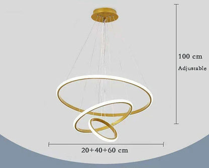 Luminaire anneaux ajustables ideal pour interieur moderne.