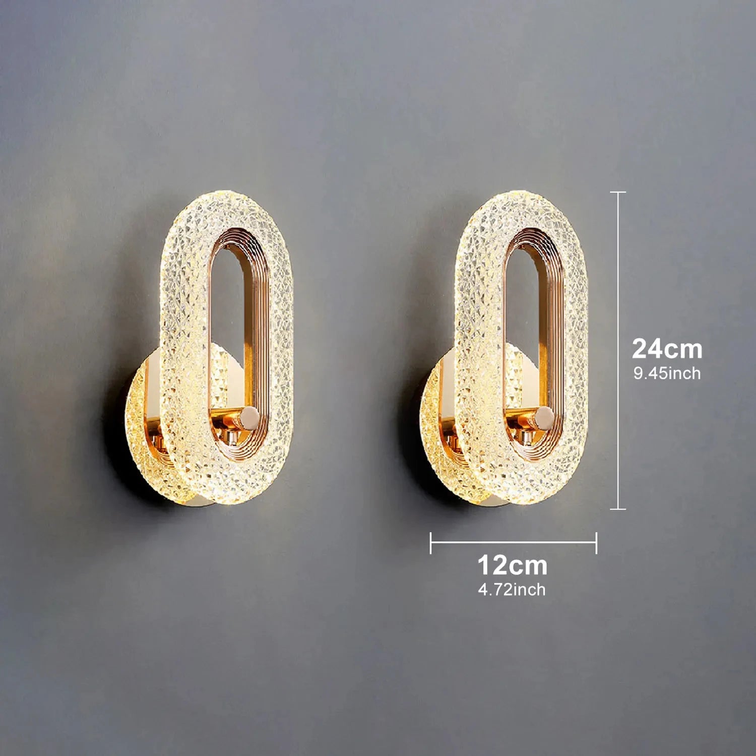 Luminaire CristalLoop avec diffuseur lumineux texturé.