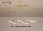 Luminaire design aux courbes wavelike lumineuses.