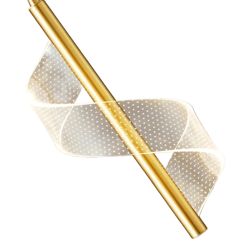 Luminaire décoratif avec spirale acrylique éclairée.