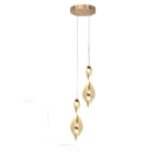 Luminaire torsade dore style minimaliste avec diffuseur lumineux.