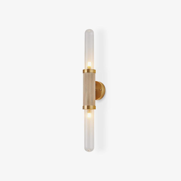 Applique murale colonne verre métal 76cm art nordique épuré architectural suite couloir escalier