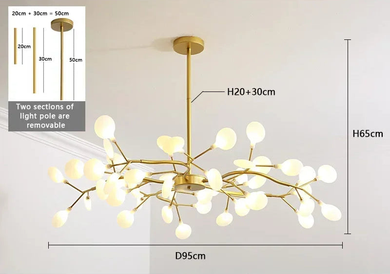 Lustre plafond contemporain inspire de formes organiques ramifiees