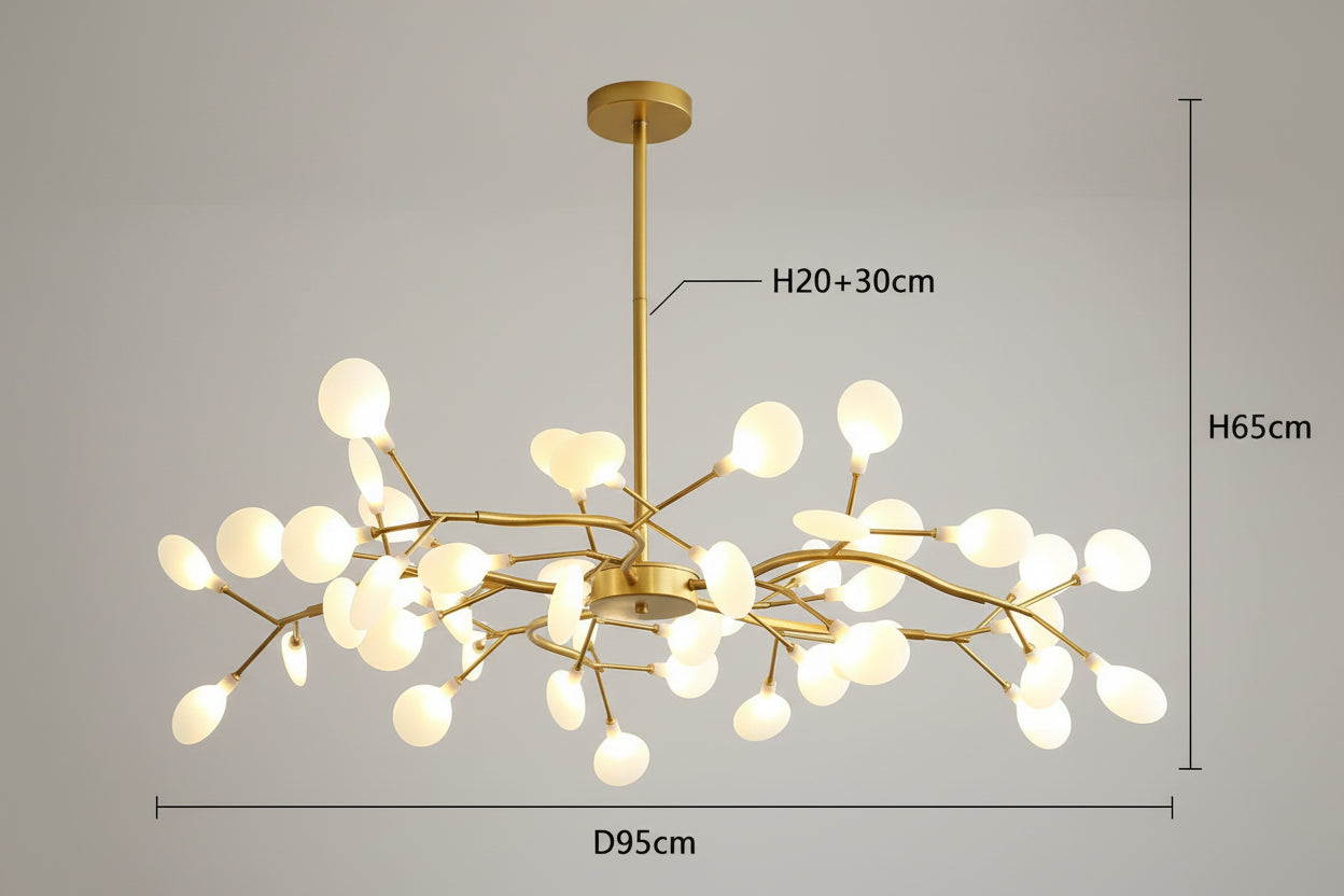 Lustre plafond contemporain inspire de formes organiques ramifiees