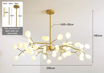Lustre plafond contemporain inspire de formes organiques ramifiees
