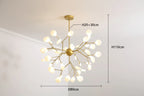 Profil du lustre ramifie en metal avec bras lumineux