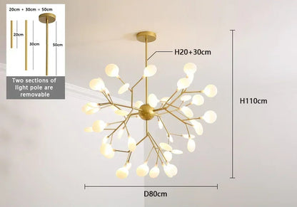 Profil du lustre ramifie en metal avec bras lumineux