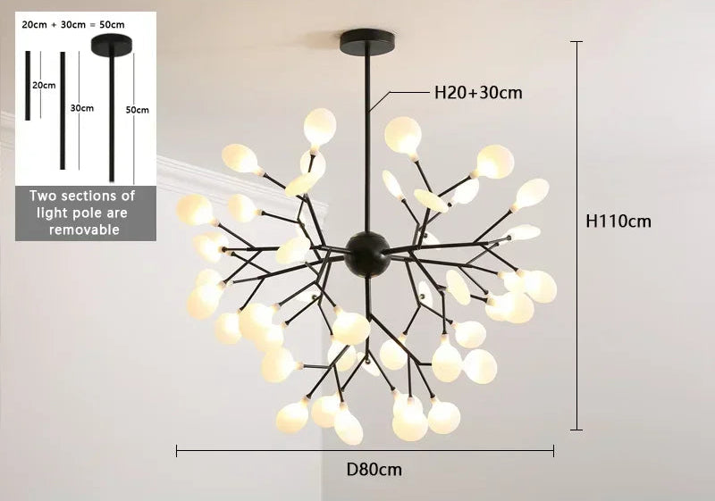 Lustre moderne diffusant une lumiere douce et elegante