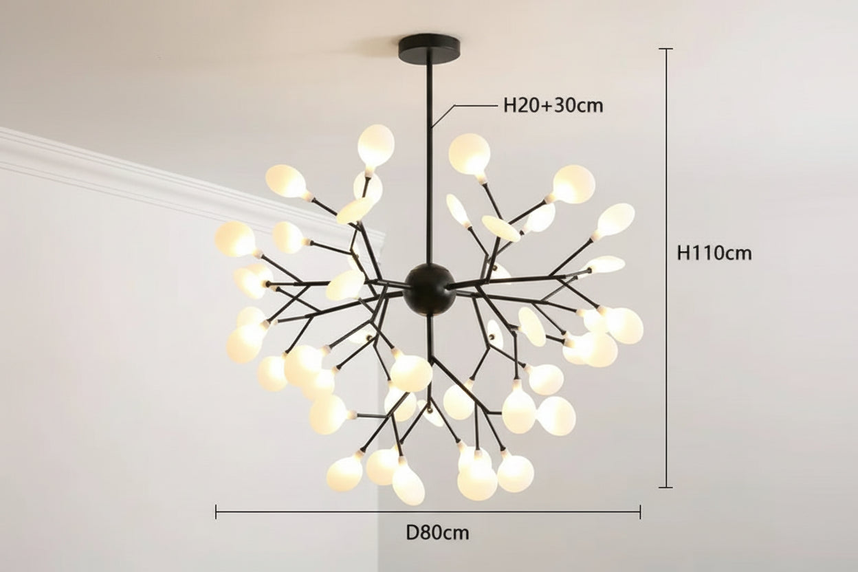 Lustre moderne diffusant une lumiere douce et elegante