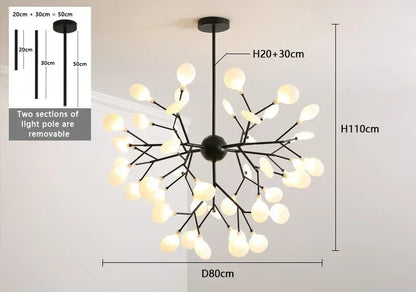 Lustre moderne diffusant une lumiere douce et elegante