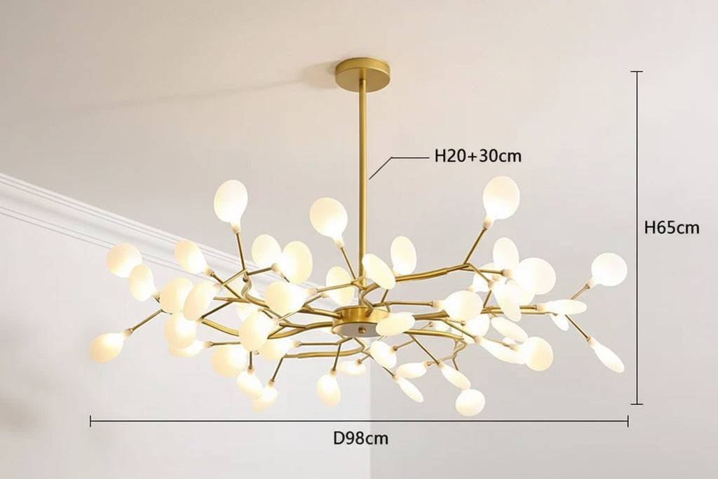 Lustre contemporain structure decorative ramifiee