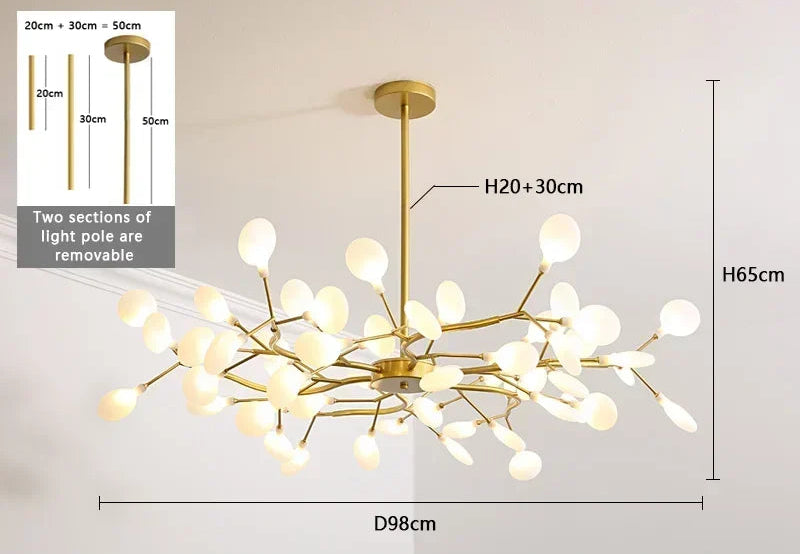 Lustre contemporain structure decorative ramifiee