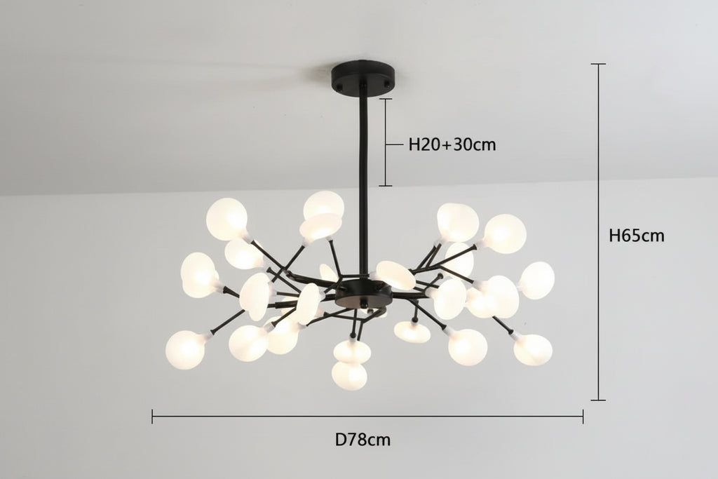 Lustre contemporain apportant une touche elegante au plafond
