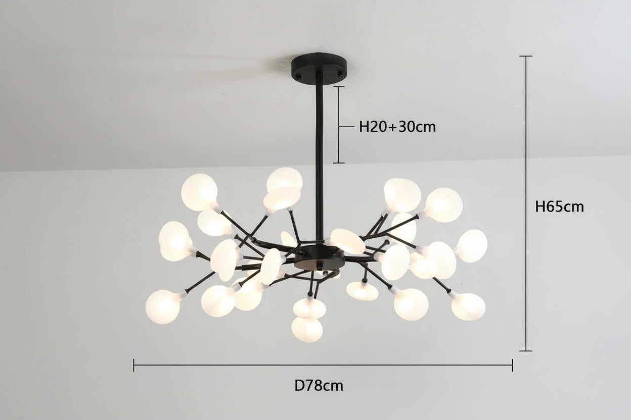 Lustre contemporain apportant une touche elegante au plafond
