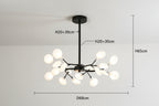 Lustre sculptural en metal dore pour decoration moderne