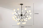 Vue complete du lustre sculptural en metal dore