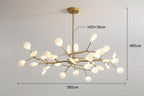 Detail des bras en metal du lustre design branche