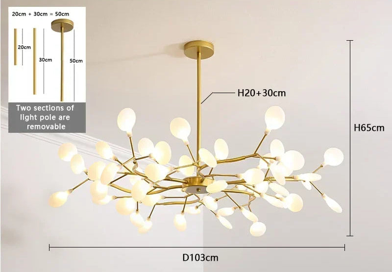 Lustre sculptural au rendu artistique et decoratif