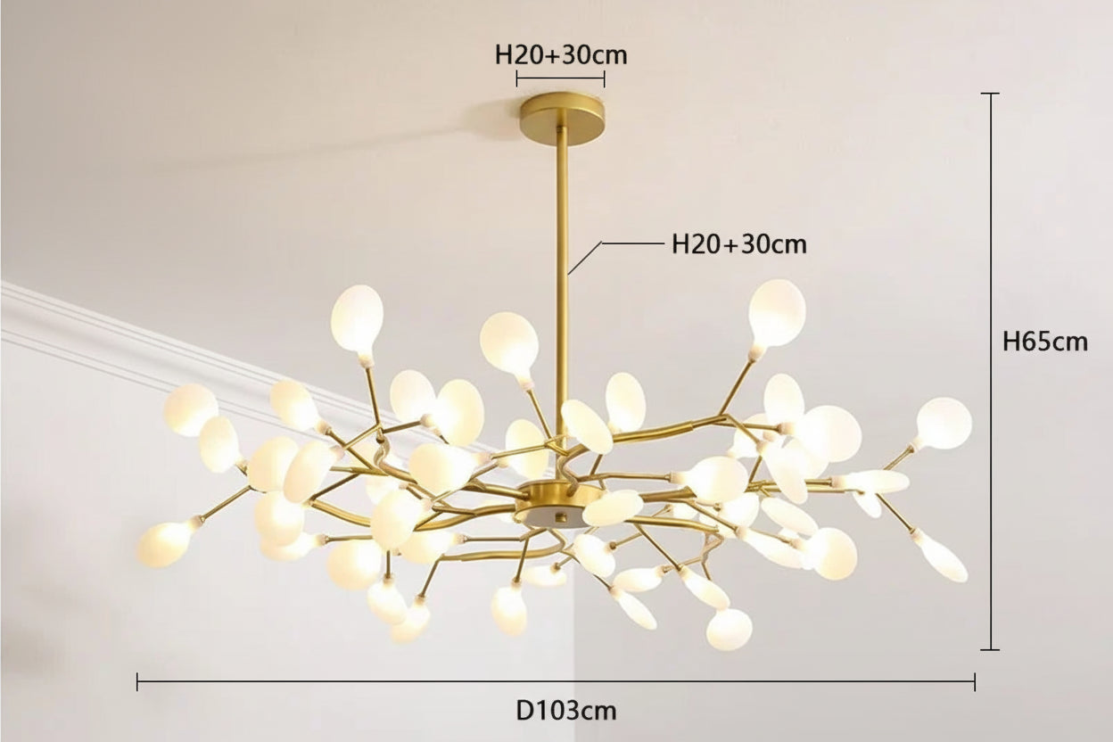 Lustre sculptural au rendu artistique et decoratif