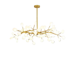Lustre plafond en metal avec structure ramifiee decorative