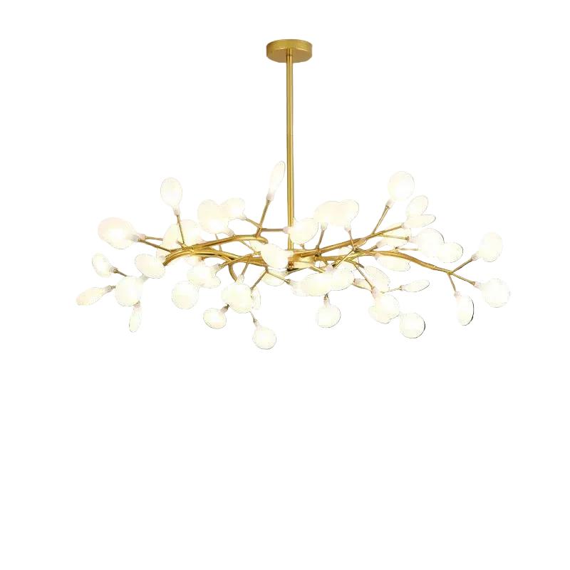 Lustre plafond en metal avec structure ramifiee decorative